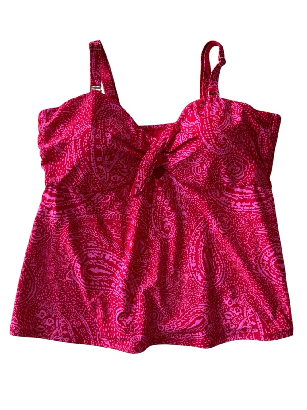 Raisins Curve Red Paisley Underwire Tankini Swim Top NWT 22W